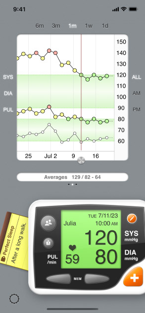 Screenshot of Blood Pressure app
